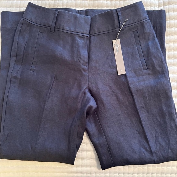NWT, Ann Taylor Loft Women’s Julie 100% Linen Trousers in Navy Blue, Size 4 - Picture 8 of 8